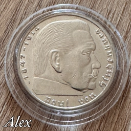 2 рейхсмарки 1939 A Пауль фон Гинденбург Германия #1
