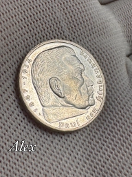 2 рейхсмарки 1939 A Пауль фон Гинденбург Германия #1