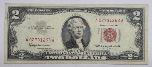 2 доллара США 1963 года (Красная печать)