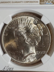 1 доллар 1923 США Мирный MS64 NGC