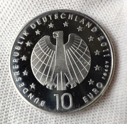 10 евро Германия 2011 г, серебро.