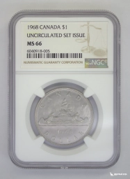 Канада 1 доллар 1968 NGC MS 66