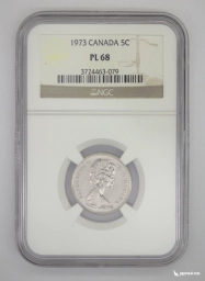 Канада 5 центов 1973 NGC PL 68
