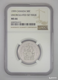 Канада 50 центов 1999 NGC MS 66