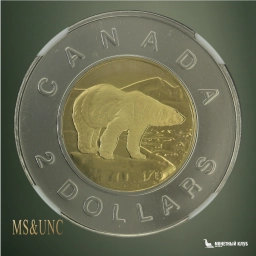 Канада 2 доллара 1999 Polar Bear NGC MS 67