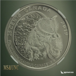 Канада 25 центов 2019 Dinosaurs of Canada — Pachyrhinosaurus canadensi
