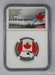 Канада 5 долларов 2019 This Is Canada — Glow in the Dark NGC SP 70
