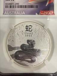 Лунар 3 Змея 2025 Австралия 1 oz серебро NGC MS70
