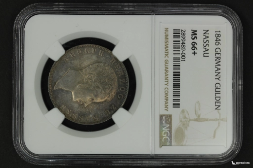 Германия Нассау 1 гульден 1846 Адольф NGC MS 66+