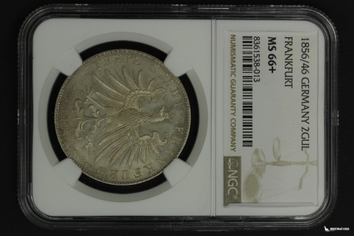Германия Франкфурт 2 гульдена 1856/46 NGC MS 66+
