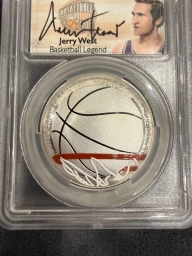 1 доллар 2020 Зал славы баскетбола цветная PCGS PR70 DCAM Jerry West