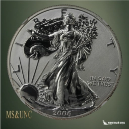 США 1 доллар 2006-P American Silver Eagle 20th Anniversary NGC Reverse
