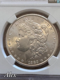 1 доллар 1889 США Морган MS63 NGC