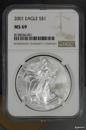 США 1 доллар 2001 Шагающая свобода NGC MS 69