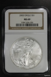 США 1 доллар 2003 Шагающая свобода NGC MS 69