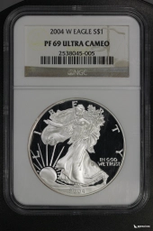 США 1 доллар 2004-W Шагающая свобода NGC PF 69 UCAM