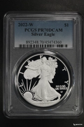 США 1 доллар 2022-W Шагающая свобода PCGS PR 70 DCAM