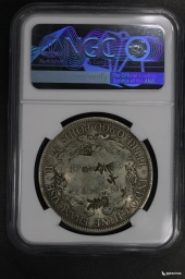 Французский Индокитай 1 пиастр 1900-A с надчеканами NGC