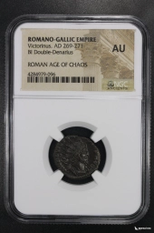 Галльская империя Викторин 269–271 гг. Двойной денарий NGC AU