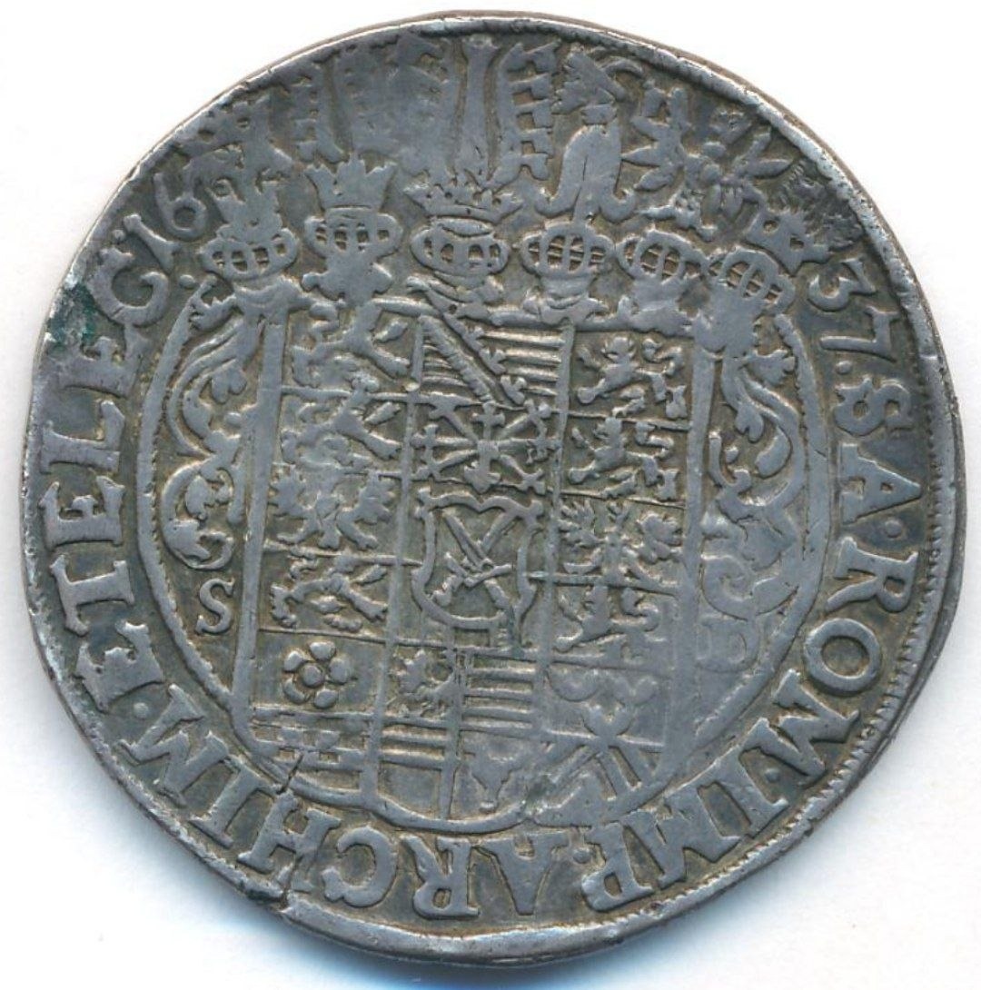 Талер 1637г.  Германия, Саксония. Иоганн Георг.